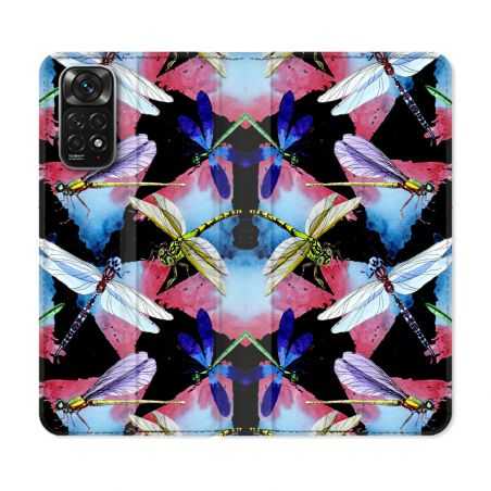 Housse Cuir Portefeuille Pour Xiaomi Redmi Note 11 / 11S Animal Libellule