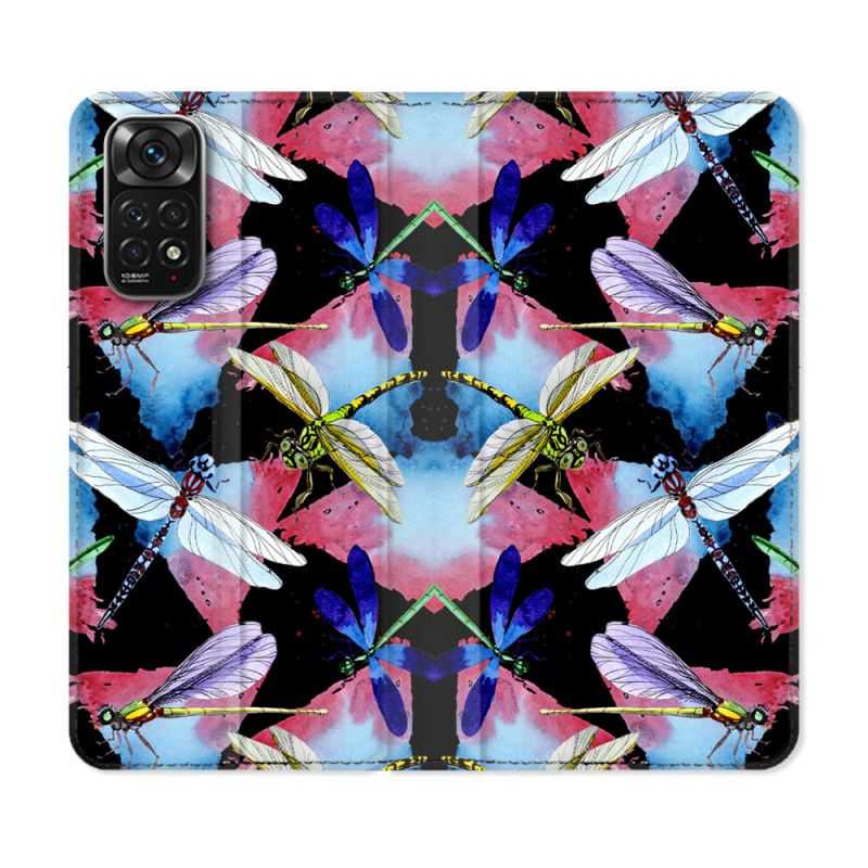 Housse Cuir Portefeuille Pour Xiaomi Redmi Note 11 / 11S Animal Libellule