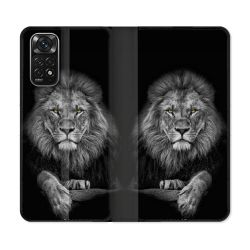 Housse Cuir Portefeuille Pour Xiaomi Redmi Note 11 / 11S Animal Lion Majestueux