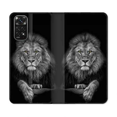 Housse Cuir Portefeuille Pour Xiaomi Redmi Note 11 / 11S Animal Lion Majestueux