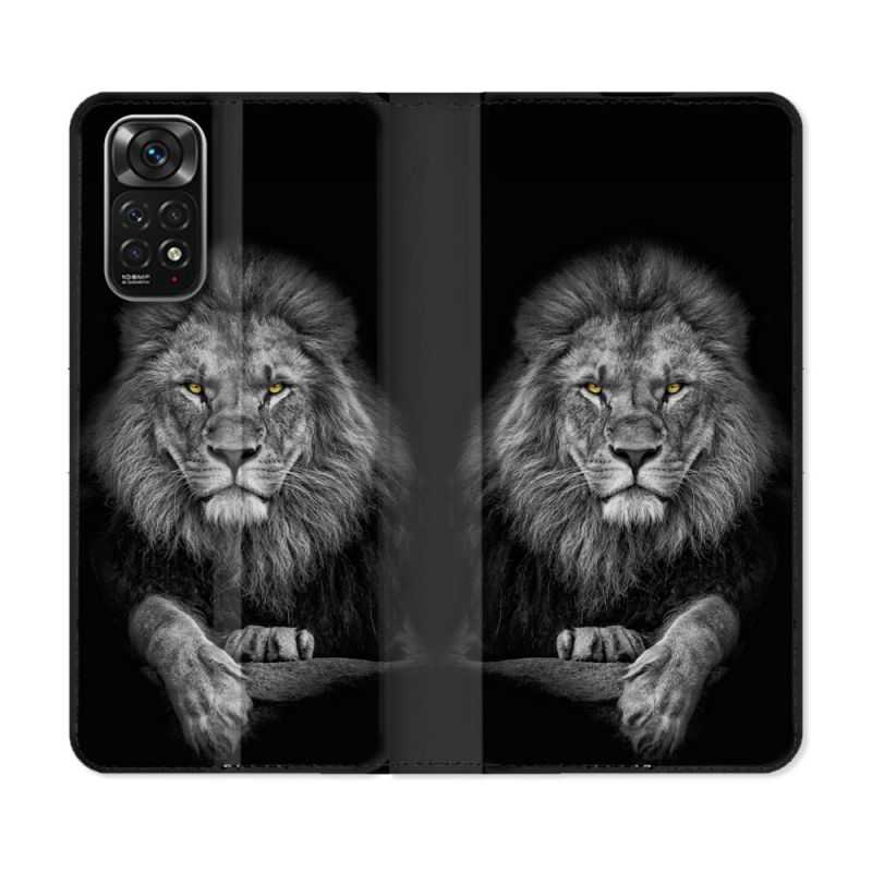 Housse Cuir Portefeuille Pour Xiaomi Redmi Note 11 / 11S Animal Lion Majestueux