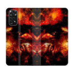 Housse Cuir Portefeuille Pour Xiaomi Redmi Note 11 / 11S Animal Loup Espace