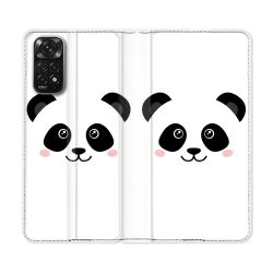Housse Cuir Portefeuille Pour Xiaomi Redmi Note 11 / 11S Animal Panda Blanc