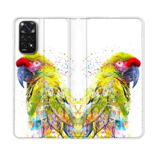 Housse Cuir Portefeuille Pour Xiaomi Redmi Note 11 / 11S Animal Perroquet Jaune
