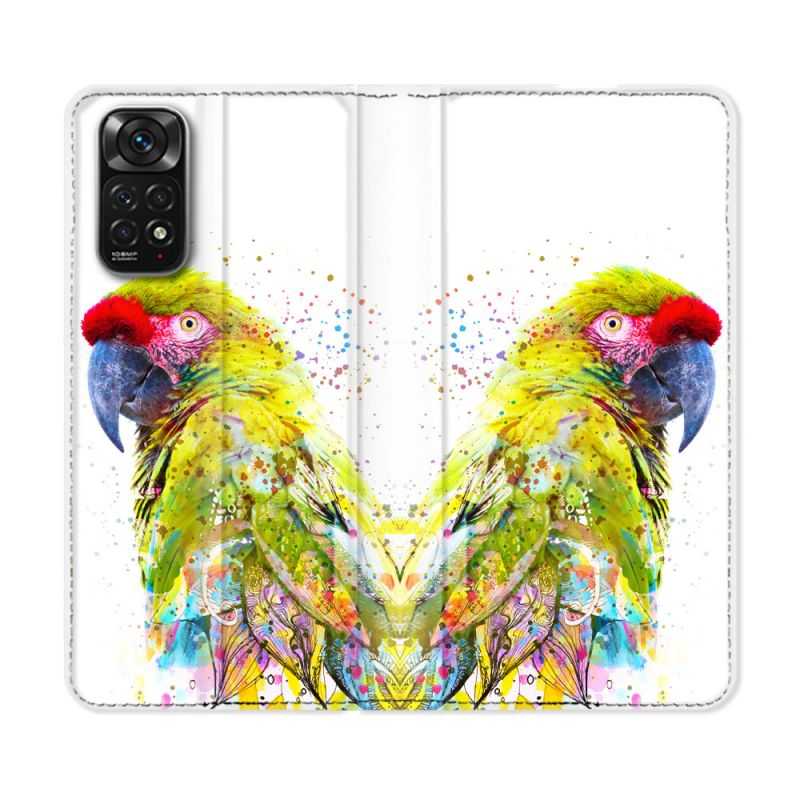 Housse Cuir Portefeuille Pour Xiaomi Redmi Note 11 / 11S Animal Perroquet Jaune