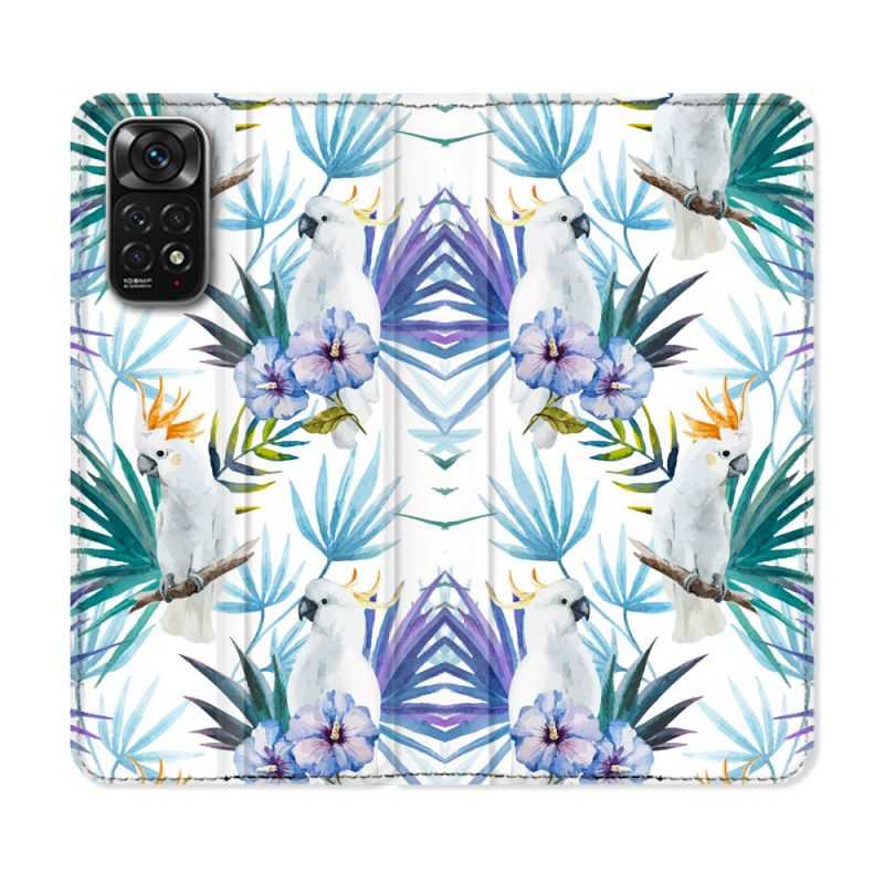 Housse Cuir Portefeuille Pour Xiaomi Redmi Note 11 / 11S Animal Perroquet Peinture