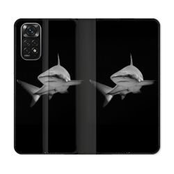 Housse Cuir Portefeuille Pour Xiaomi Redmi Note 11 / 11S Animal Requin Sombre