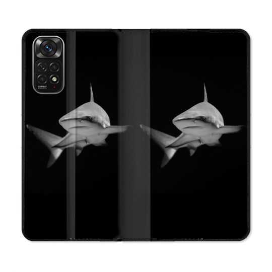 Housse Cuir Portefeuille Pour Xiaomi Redmi Note 11 / 11S Animal Requin Sombre