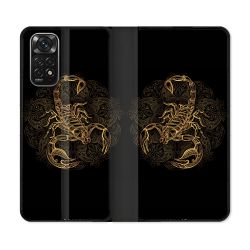 Housse Cuir Portefeuille Pour Xiaomi Redmi Note 11 / 11S Animal Scorpion Fresque