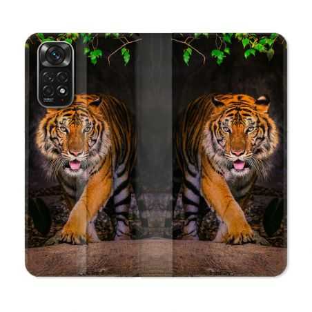Housse Cuir Portefeuille Pour Xiaomi Redmi Note 11 / 11S Animal Tigre Jungle