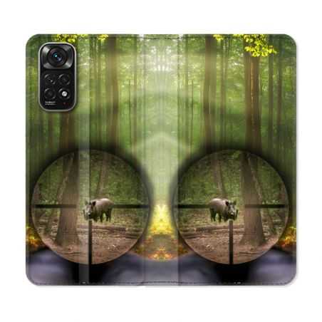Housse Cuir Portefeuille Pour Xiaomi Redmi Note 11 / 11S Chasse Sanglier Viseur