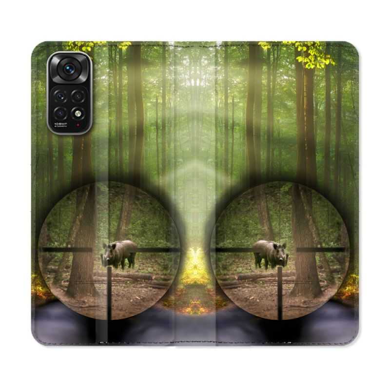 Housse Cuir Portefeuille Pour Xiaomi Redmi Note 11 / 11S Chasse Sanglier Viseur