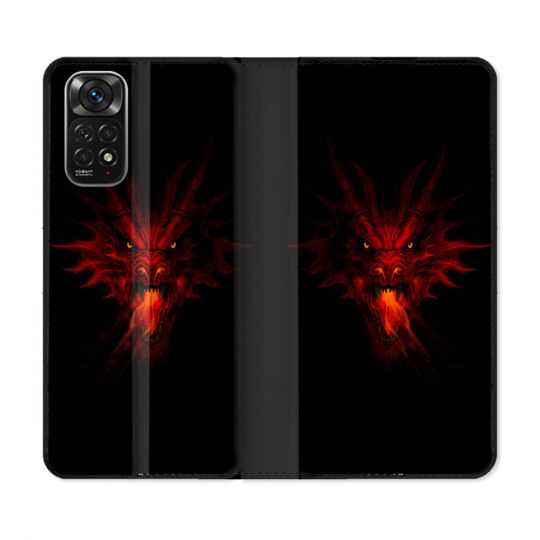 Housse Cuir Portefeuille Pour Xiaomi Redmi Note 11 / 11S Fantastique Dragon Feu