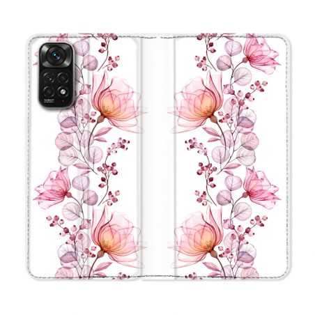 Housse Cuir Portefeuille Pour Xiaomi Redmi Note 11 / 11S Fleur Eclosion