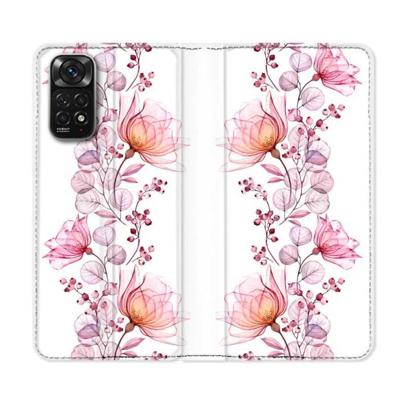 Housse Cuir Portefeuille Pour Xiaomi Redmi Note 11 / 11S Fleur Eclosion