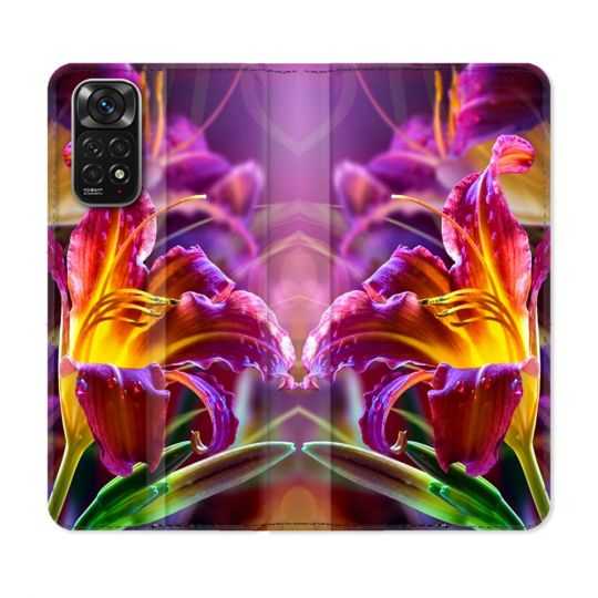 Housse Cuir Portefeuille Pour Xiaomi Redmi Note 11 / 11S Fleur Lys Color