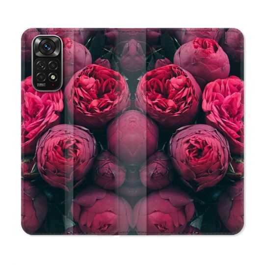 Housse Cuir Portefeuille Pour Xiaomi Redmi Note 11 / 11S Fleur Pivoine