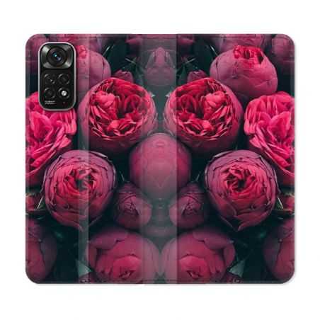Housse Cuir Portefeuille Pour Xiaomi Redmi Note 11 / 11S Fleur Pivoine