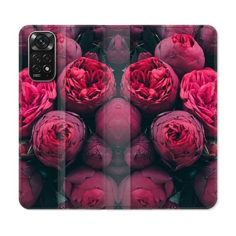 Housse Cuir Portefeuille Pour Xiaomi Redmi Note 11 / 11S Fleur Pivoine