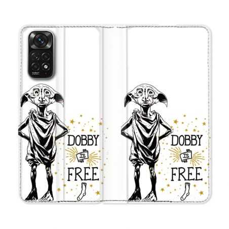 Housse Cuir Portefeuille Pour Xiaomi Redmi Note 11 / 11S Harry Potter Dobby Free Blanc