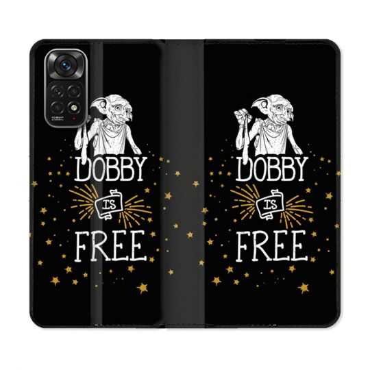 Housse Cuir Portefeuille Pour Xiaomi Redmi Note 11 / 11S Harry Potter Dobby Free Noir