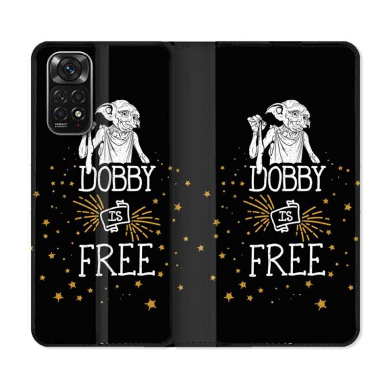 Housse Cuir Portefeuille Pour Xiaomi Redmi Note 11 / 11S Harry Potter Dobby Free Noir