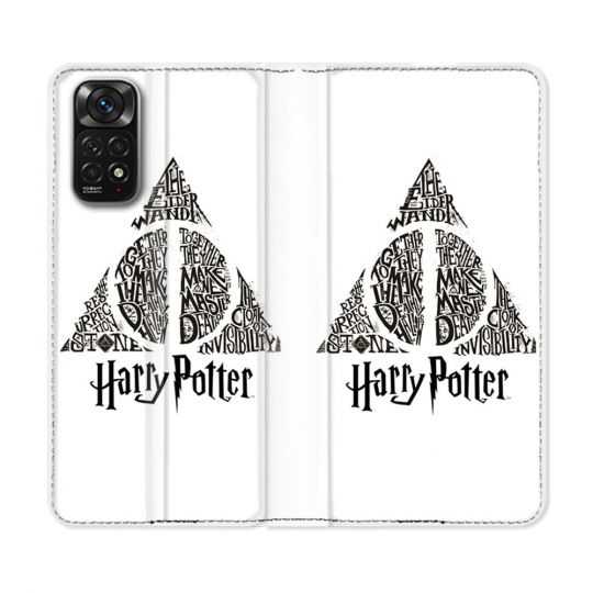Housse Cuir Portefeuille Pour Xiaomi Redmi Note 11 / 11S Harry Potter Hollows triangle Blanc