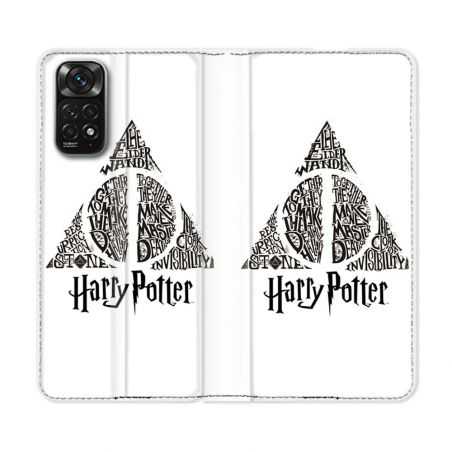 Housse Cuir Portefeuille Pour Xiaomi Redmi Note 11 / 11S Harry Potter Hollows triangle Blanc