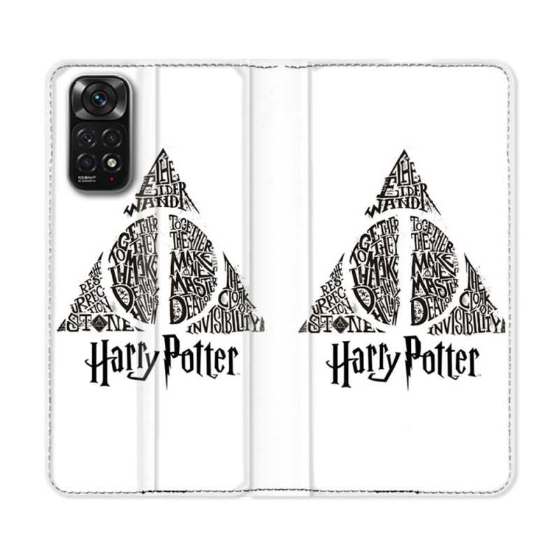 Housse Cuir Portefeuille Pour Xiaomi Redmi Note 11 / 11S Harry Potter Hollows triangle Blanc