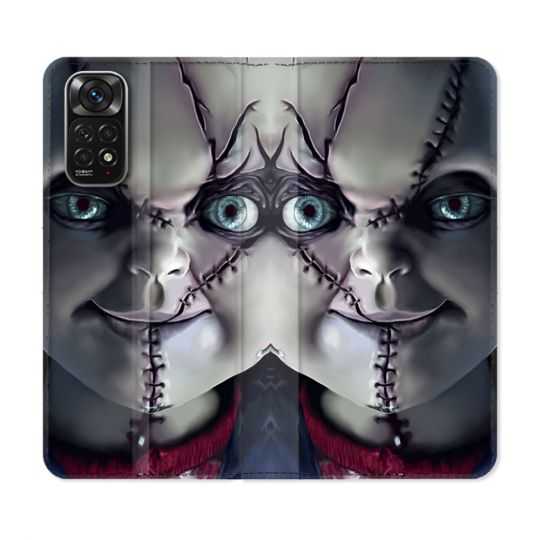 Housse Cuir Portefeuille Pour Xiaomi Redmi Note 11 / 11S Horreur Chucky Cicatrice