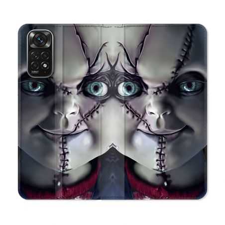Housse Cuir Portefeuille Pour Xiaomi Redmi Note 11 / 11S Horreur Chucky Cicatrice