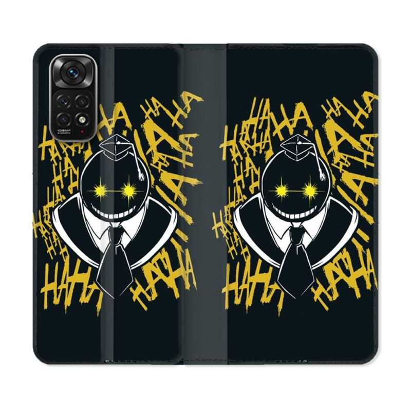 Housse Cuir Portefeuille Pour Xiaomi Redmi Note 11 / 11S Manga Assassination Classroom Kuro Noir