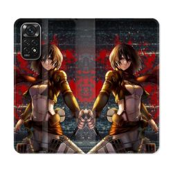 Housse Cuir Portefeuille Pour Xiaomi Redmi Note 11 / 11S Manga Attaque Titans Mikasa