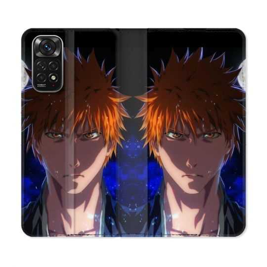 Housse Cuir Portefeuille Pour Xiaomi Redmi Note 11 / 11S Manga Bleach Ichigo