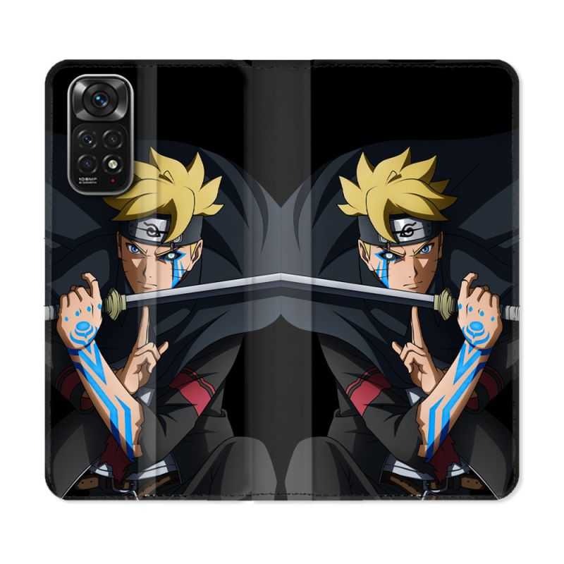 Housse Cuir Portefeuille Pour Xiaomi Redmi Note 11 / 11S Manga Boruto Tatouage
