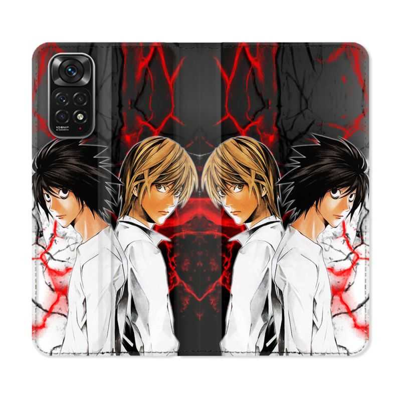 Housse Cuir Portefeuille Pour Xiaomi Redmi Note 11 / 11S Manga Death Note Duo