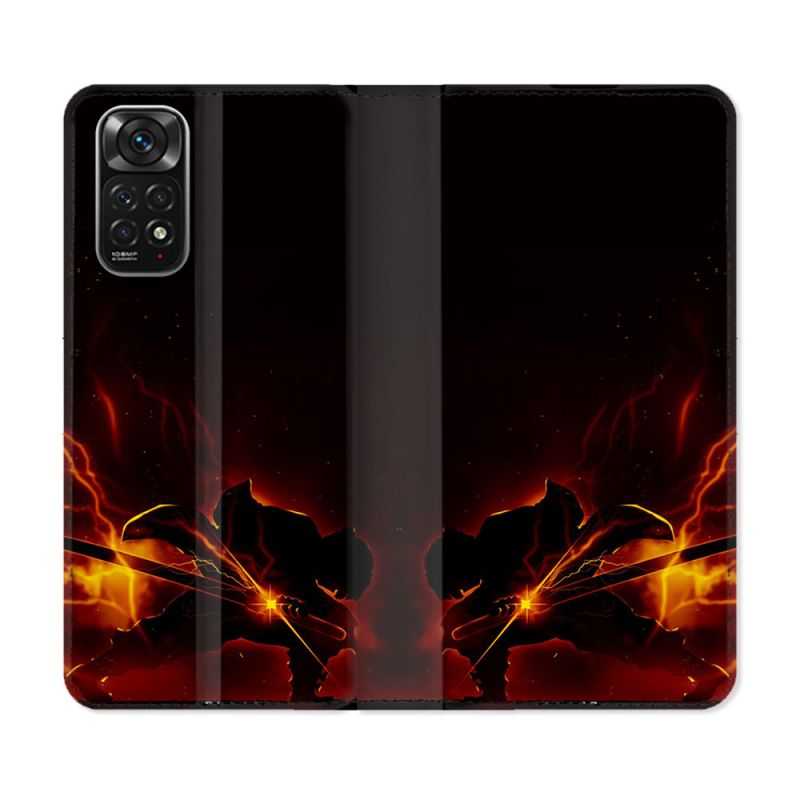 Housse Cuir Portefeuille Pour Xiaomi Redmi Note 11 / 11S Manga Demon Slayer Electric