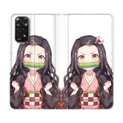 Housse Cuir Portefeuille Pour Xiaomi Redmi Note 11 / 11S Manga Demon Slayer Nezuko
