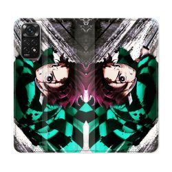 Housse Cuir Portefeuille Pour Xiaomi Redmi Note 11 / 11S Manga Demon Slayer Tanjiro