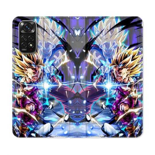 Housse Cuir Portefeuille Pour Xiaomi Redmi Note 11 / 11S Manga Dragon Ball Sangohan Duo