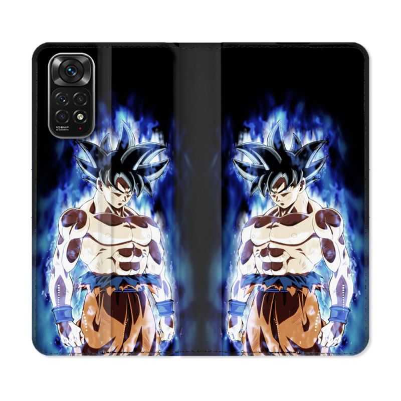 Housse Cuir Portefeuille Pour Xiaomi Redmi Note 11 / 11S Manga Dragon Ball Sangoku Noir