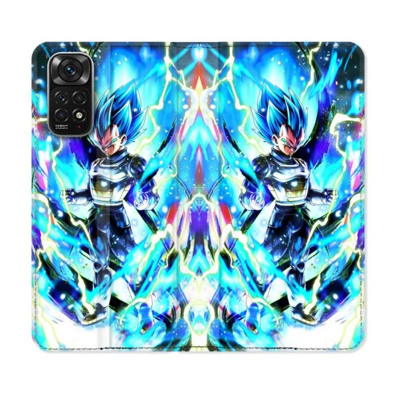 Housse Cuir Portefeuille Pour Xiaomi Redmi Note 11 / 11S Manga Dragon Ball Vegeta Bleu