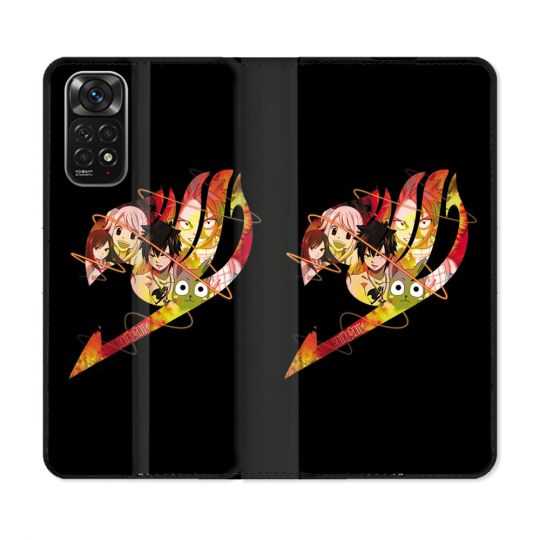 Housse Cuir Portefeuille Pour Xiaomi Redmi Note 11 / 11S Manga Fairy Tail Logo Noir