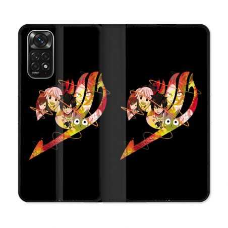 Housse Cuir Portefeuille Pour Xiaomi Redmi Note 11 / 11S Manga Fairy Tail Logo Noir