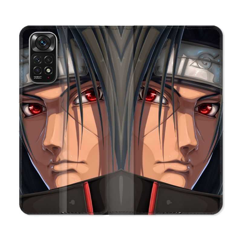 Housse Cuir Portefeuille Pour Xiaomi Redmi Note 11 / 11S Manga Naruto Itachi Visage