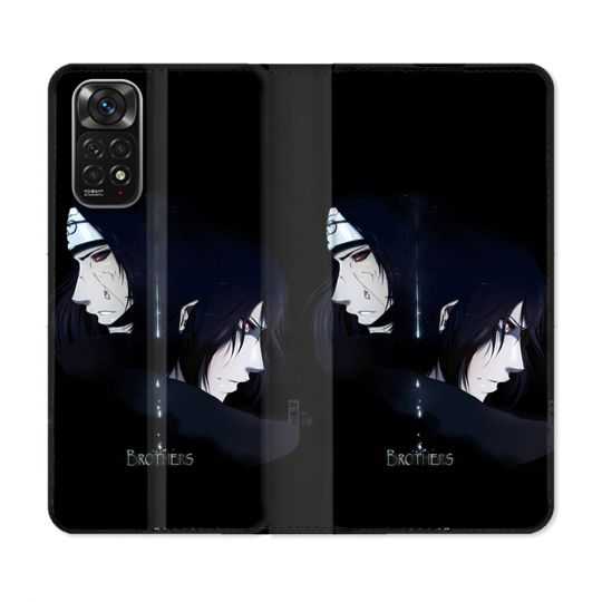 Housse Cuir Portefeuille Pour Xiaomi Redmi Note 11 / 11S Manga Naruto Sasuke Itachi