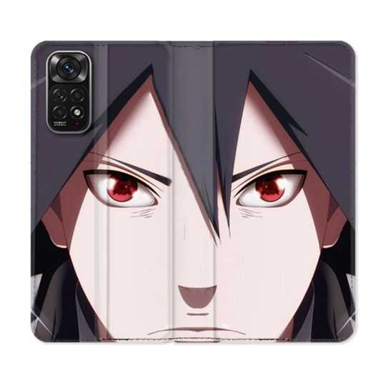 Housse Cuir Portefeuille Pour Xiaomi Redmi Note 11 / 11S Manga Naruto Sasuke visage