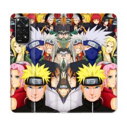 Housse Cuir Portefeuille Pour Xiaomi Redmi Note 11 / 11S Manga Naruto Team