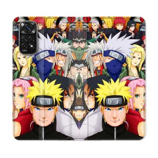Housse Cuir Portefeuille Pour Xiaomi Redmi Note 11 / 11S Manga Naruto Team