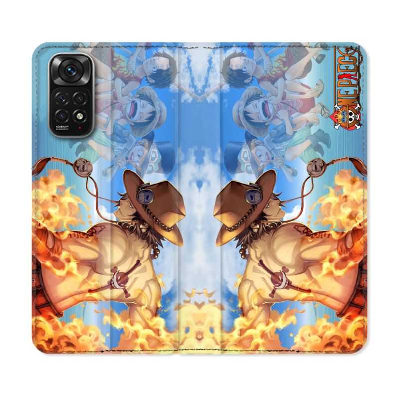 Housse Cuir Portefeuille Pour Xiaomi Redmi Note 11 / 11S Manga One Piece Ace Color